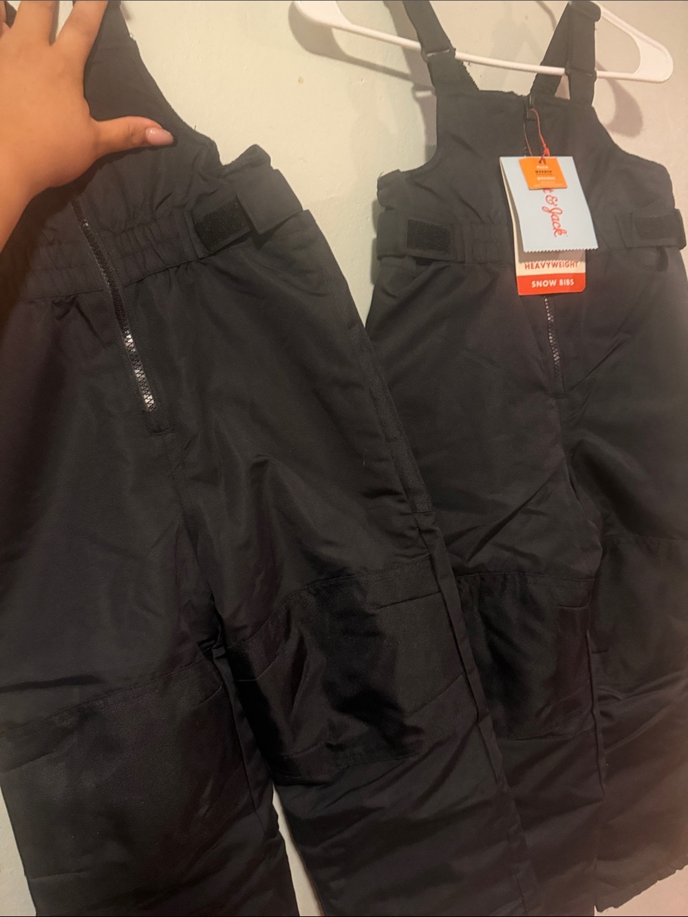 Cat & Jack 2x Black Snow Bib Overalls both (NWT)